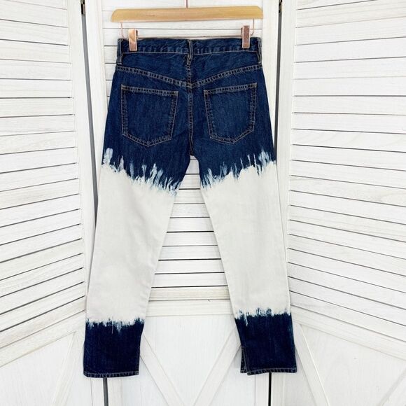 Isabel Marant Etoile Pradley Dip Dye Crop Jeans Colorblock Blue White Size 34 2 - Picture 3 of 15